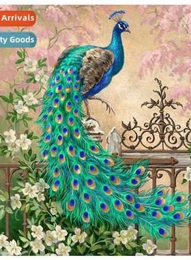 New living room hmade full diamd cross stch animal decorati