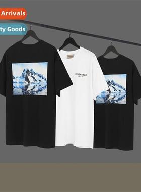 FOG Repeat Line Essentials Limed Snowy Mountain  Print T-Shi