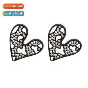 Even new simple acrylic peach heart earrings retro fashi