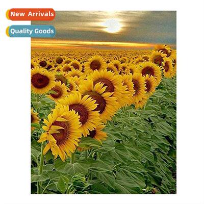 Cross stch new sunflower full embroidery simple hmade thread