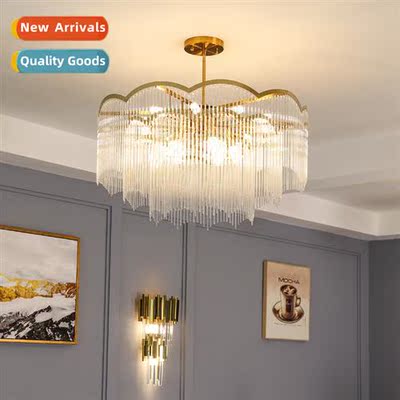 Post-modern crystal glass chelier atmospheric living room ma