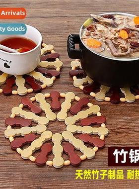 Household bamboo insulating mats casserole mats anti-scald t