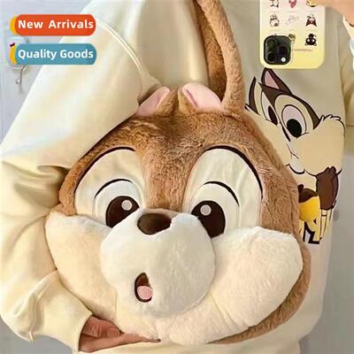 Cute squirrel plush large capacy hbag 2023 new persaly carto