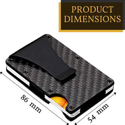 Carb Fiber Cred Card Case rfid blocking Large Capacy Mey Cli