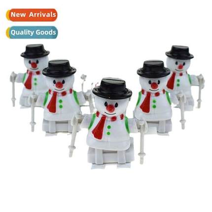 Winding Up Skiing Christmas Snowman Model Clockwork Snowman