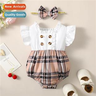 print spring plaid color solid new 2023 autumn baby ins