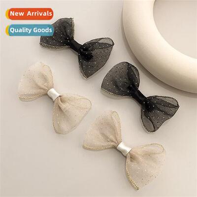 Small gold point mesh bow hairpin female Japan and South Kor
