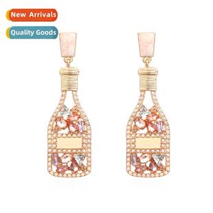 Creative alloy colorful diamd-set alloy earrings atmospheric