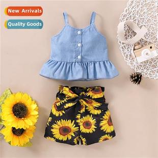 sleeveless fall top denim halter new 2020 spring Girls