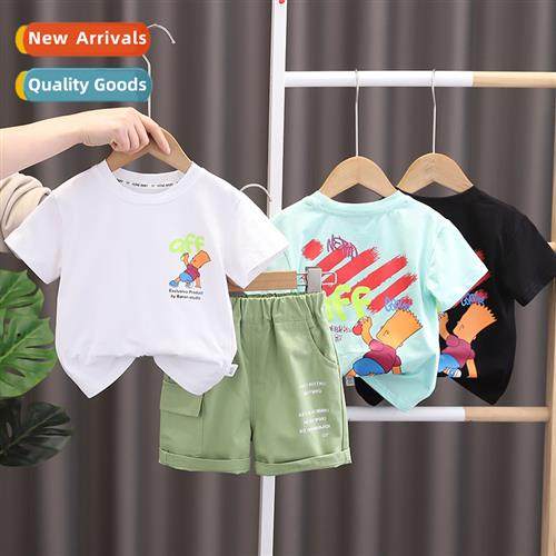 Boys short-sleeved su n -style summer  in small children two