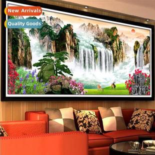 flowing water wealth Living diamd painting sticker deco room