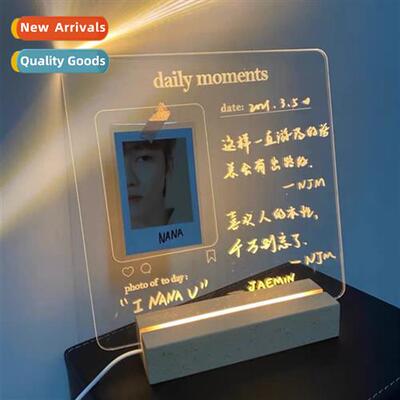 ins transparent luminous acrylic notepad erasable message sm