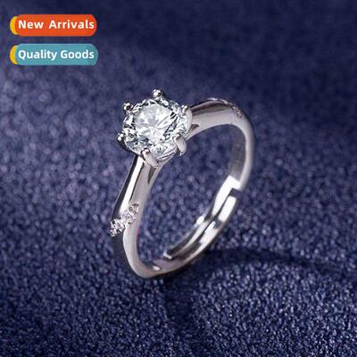 n plated 925 silver ring female zircia ring wedding ring ope
