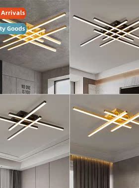 Post-modern minimalist style line ceiling lamp LED all coppe