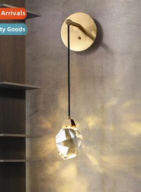 Light luxury crystal wall lamp modern living room TV backgro