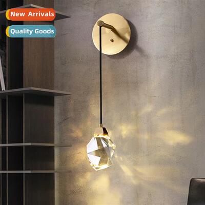 Light luxury crystal wall lamp modern living room TV backgro