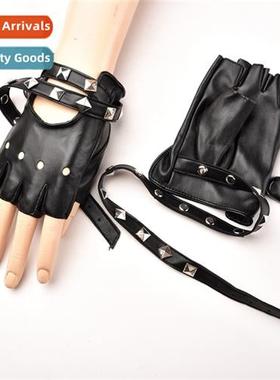 Performance half-finger gloves female riveted gloves PU glov