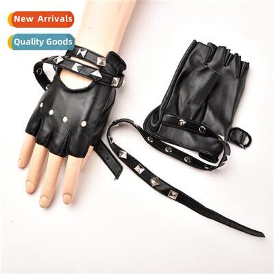 Performance half-finger gloves female riveted gloves PU glov