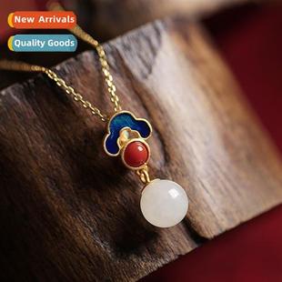 silver antique jade original ena field 925 natural New gilt