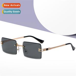 17351 square cut edge sunglasses women fashi rimless glasses