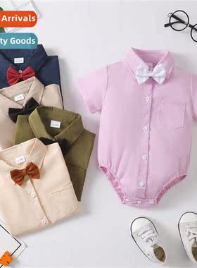 ins baby spring  autumn  2023 new n solid color short-sleeve