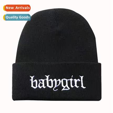 Babygirl embroidered kn hat winter models warm pullover hip-
