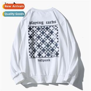 sweater College printing checkerboard men style