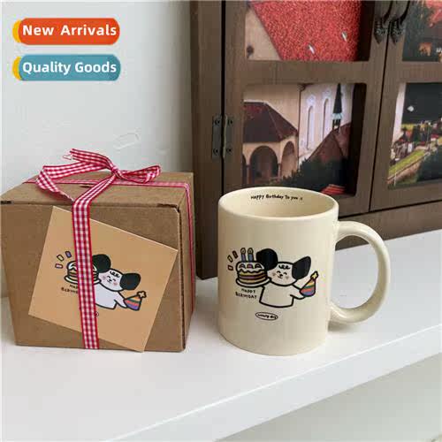 wish you happy birthday cup cute carto dog ceramic mug mug c