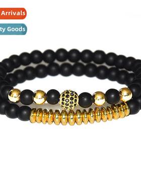 New listing 6mm black frosted hand through copper beads micr