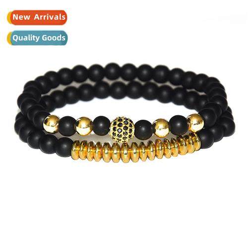 New listing 6mm black frosted hand through copper beads micr