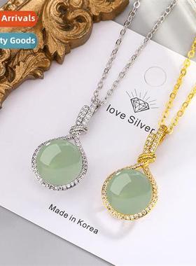 Folk whirlwind hanfu zircia natural green agate Dgling jade