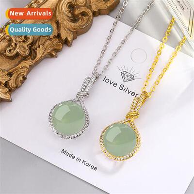 Folk whirlwind hanfu zircia natural green agate Dgling jade