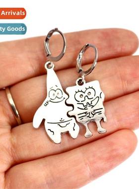 SpgeBob SquarePants Patrick Star couple earrings hundred wh