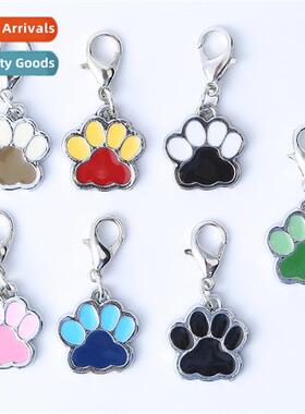 Colorful Paw Print Pet Pendant Dog Cat Collar Jewelry Dog Ta