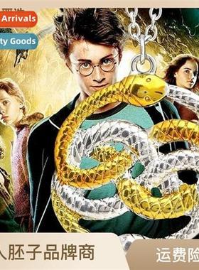 Creative new never-ending story double snake alloy necklace