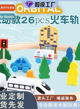 Magnetic locomotive wooden Thomas electric railroad train tr