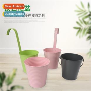 mounted bucket Colorful hanging wall balcy tin gardening