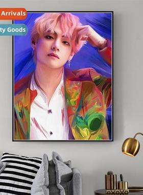 Stick diamd painting modern living room Kim Tae-hyung charac