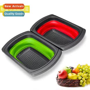 Square Folding Drainer Basket Retractable Hle Plastic Fru Ba