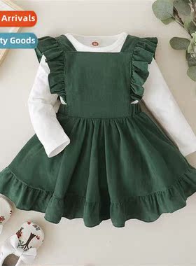 Girls spring  autumn  2021 new n solid color lg-sleeved top