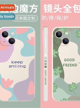 ins mori clash color side print apple 14 phe case 13pro  ip1