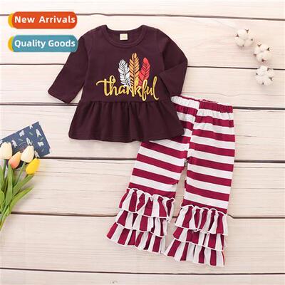 Girls Spring  Autumn 2020 new n Thanksgiving letters printed