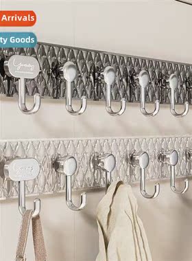 Light luxury creative six rows  hooks strg adhesive n-perfor