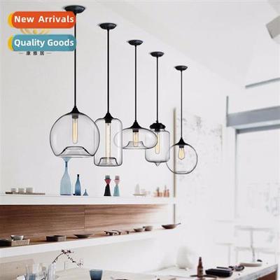 Scinavian restaurant small chelier goldfish bowl glass singl