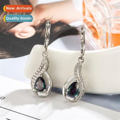 fashi drop earrings female colorful rainbow topaz earrings l