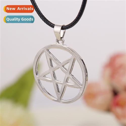 Pentagram satanic symbol necklace Europe and  Uned States fi