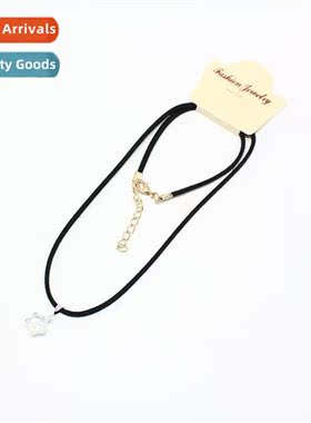 Fashi Trend Colorless Black Waxed Lear String Necklace