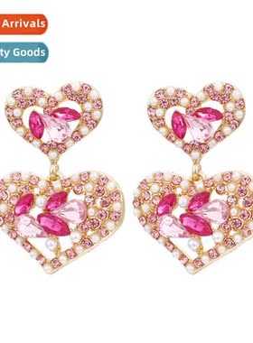 Persalized creative spring new earrings female love diamd fa