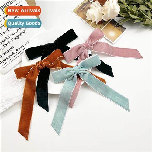 Small perfume velvet bow ribb hair clips female sweet and lo