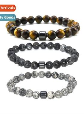 New Tiger Eye 8MM Fashi Ste Beads Bracelet Mens Classic Magn